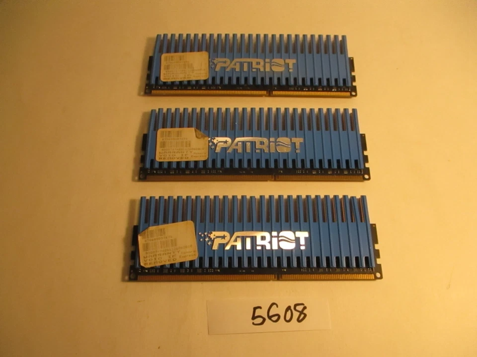 Patriot PVT36G1600LLK 3x2Gb=6Gb PC3-12800 1600Mhz DDR3 Desktop Memory RAM (5608) - Image 2 of 2