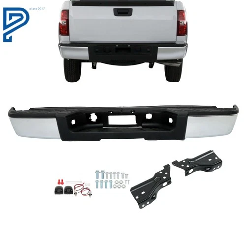 Chrome Rear Bumper Assembly For Chevy Silverado GMC Sierra 1500 2007-2013 2012