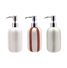 1 Pezzo Dispenser Sapone Portasapone in Ceramica Rigato 3 Colori