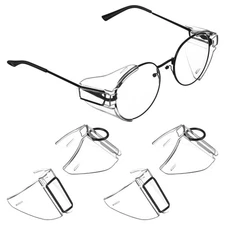 2 Pairs Glasses Side Safety Glasses Side Flexible Slip on Side Shields for Sa...