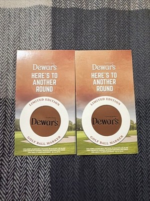 NEW Rare Dewar's Whisky Limited Edition Golf Ball Marker Set Of 2 (two Markers)