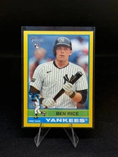 2025 Topps Heritage #406- Ben Rice RC Yellow Border Image Variation SP