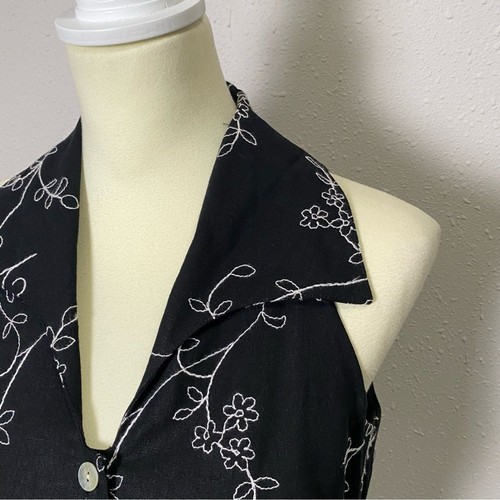 Abito midi donna vintage Coldwater Creek misto lino/cotone bottoni davanti taglia P6 - Foto 8 di 15