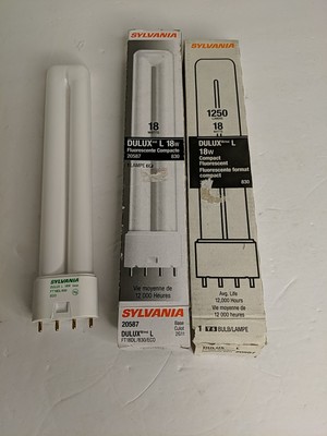2x SYLVANIA 18 Watt DULUX L Compact Fluorescent Light 20587 830 FT18DL Eco
