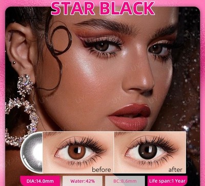 Star Black   Schwarze Kontaktlinsen   Jahreslinsen   Mit Behälter