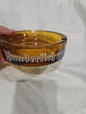Vintage WUNDERLICH Glass Amber Ashtray German Germany