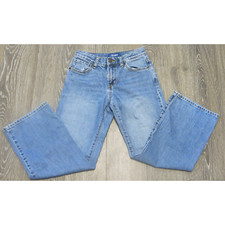 OLD NAVY Loose Jeans Adjustable Waist Boys 8 Regular Cotton Pockets Blue