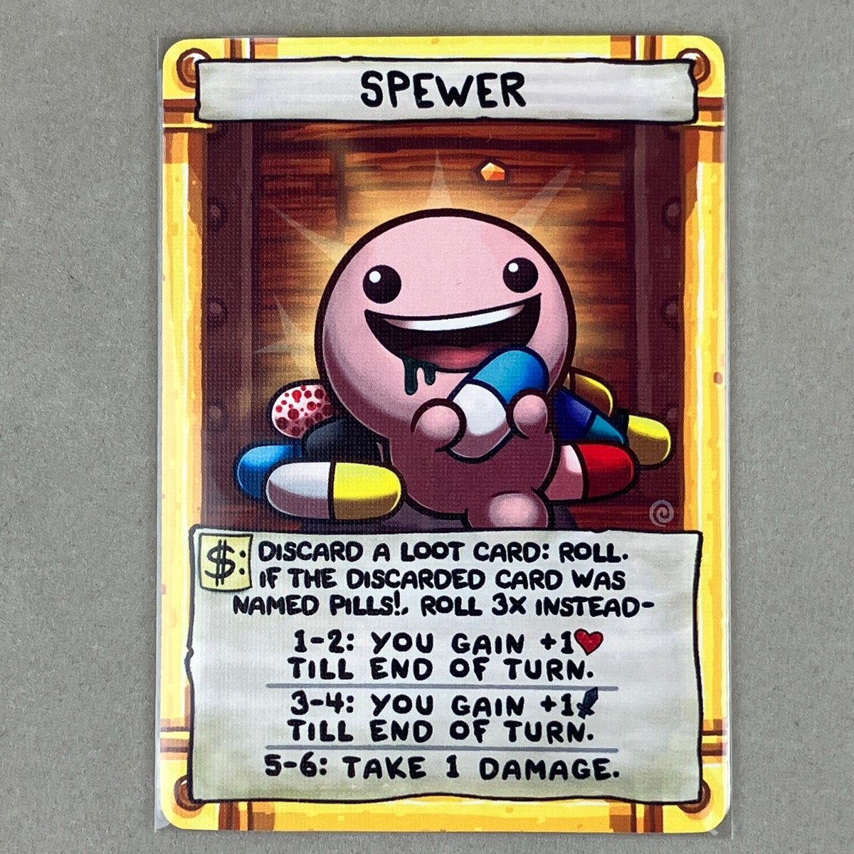The Binding of Isaac Four Souls Requiem Spewer Warp Zone Kickstarter Card