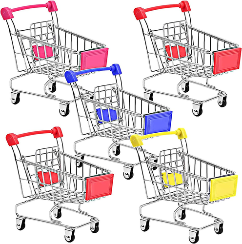 Toddlers Kids Mini Supermarket Grocery Shopping cart,5 Pcs Shopping Cart Toys