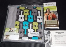 Baby Sling Sewfunky Designer Groovy Guitar on Gray Cotton