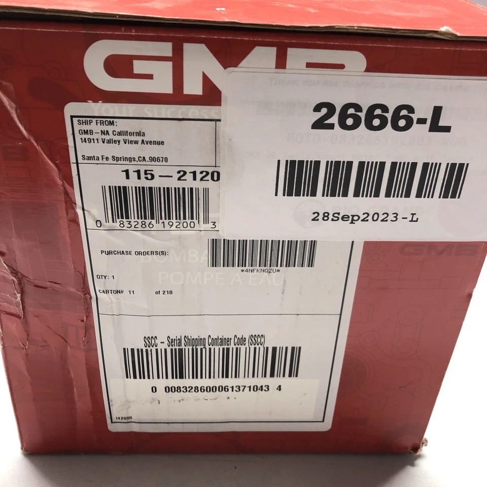 Bomba de agua del motor GMB 115-2120 se adapta a BMW 540i 740i 740il 840ci 1996-1998 4,4 L-V8 Foto 3 de 4