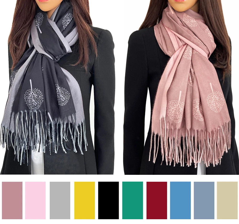 Ladies Wool Scarf Mulberry Tree Scarf Shawl Wrap Blanket Scarves Winter Pashmina