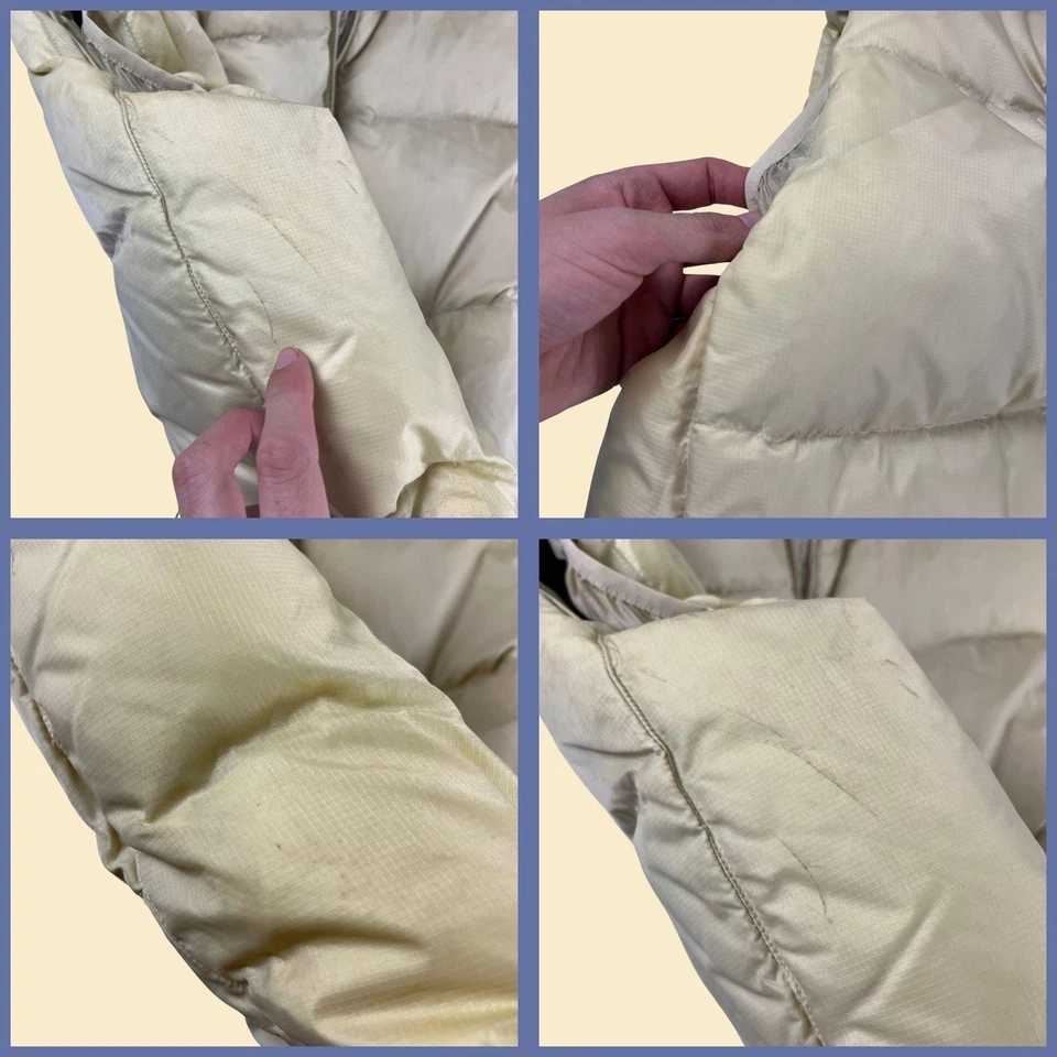 Chaleco acolchado años 90/Y2K GAP XL, chaleco de invierno vintage beige forrado de lana y relleno de plumón Foto 4 de 4