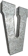 Huge 20" Metal Letter Hanging Wall D cor, Galvanized Metal with Rusted Edges
