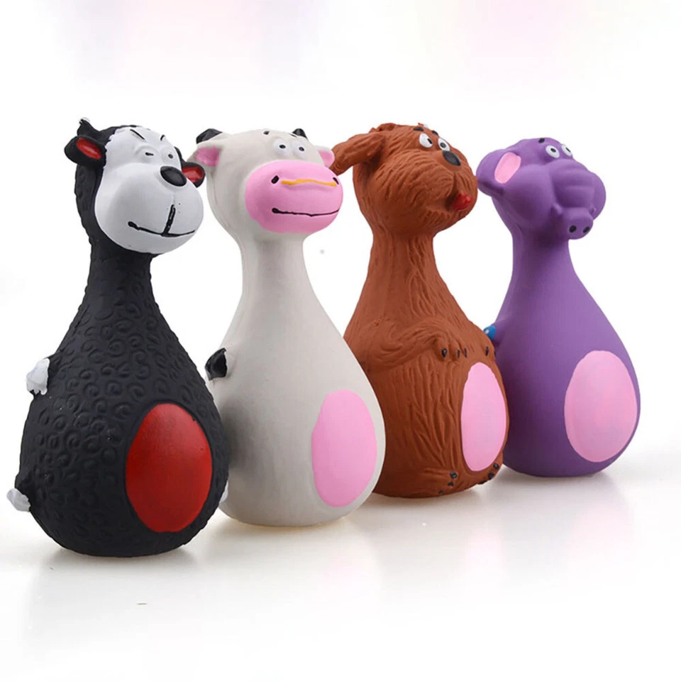 Latex Dog Chew Squeaky Toys Puppy Pet Squeaker Dental Teething Clean Bite AU - image 3 of 4