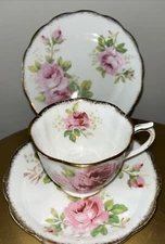 Vintage Royal Albert AMERICAN BEAUTY Trio Tea Cup Saucer Dessert Plate