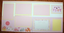 baby girl scrapbook pages 2 each 12 x 12 handmade asssembled "Hello Baby Girl"