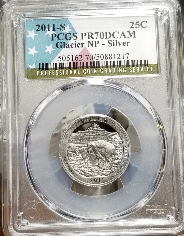 2011-S 25c Silver Glacier NP Quarter ☆☆Highest Grade☆☆ PCGS PR70DCAM #1217