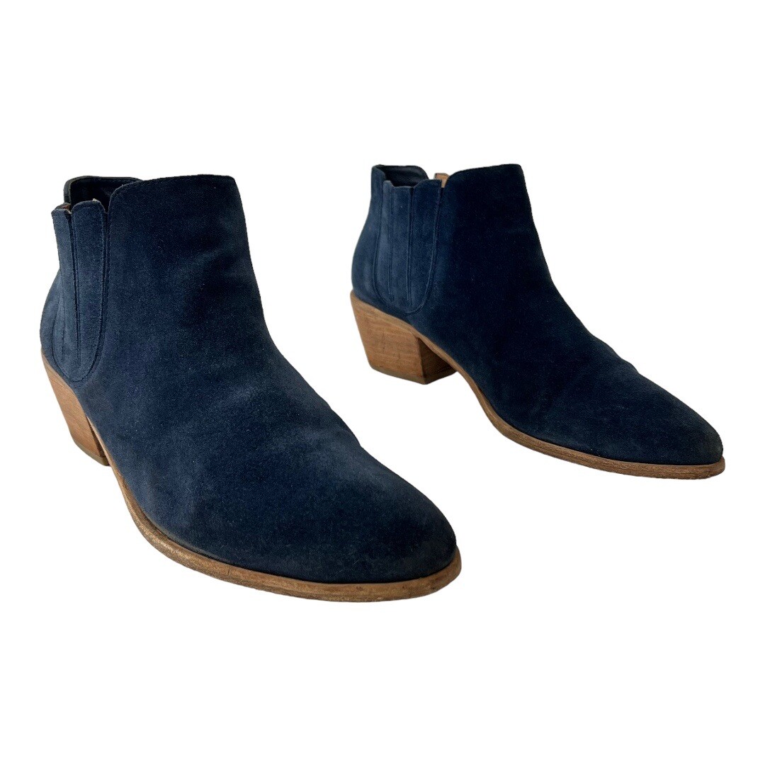 Joie Barlow Joie Boots Joie Size 10 Barlow Suede Blue Block Heel