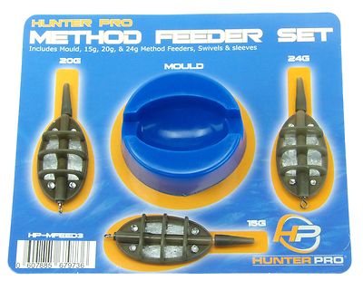 Method Feeder Set & Form schwenkbar & Hülsen 15g 20g 24g Hunter Pro Schwimmfeeder