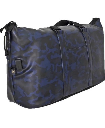 Duchamp London Black Navy Camo Rubberized Duffle Bag With Strap & USB Cable_NWT - Picture 2 of 8