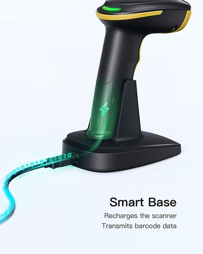 Inateck 2.4Ghz Barcode Scanner 1D Wireless/USB Screen Scanning W/ Smart Base