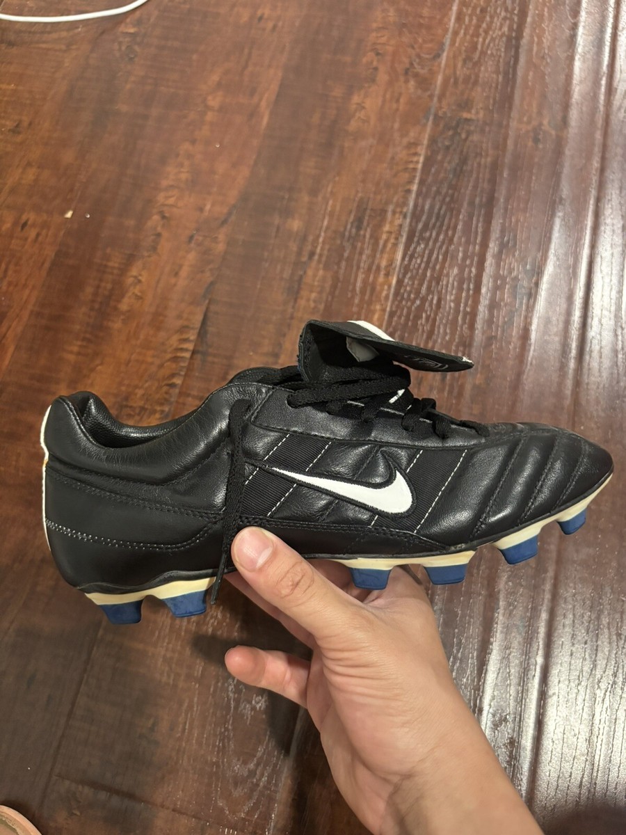 Nike Tiempo Premier Black White Blue US Hand Made In Italy