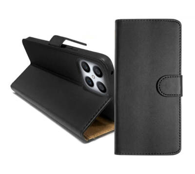 Leather Wallet Flip Cover Case for Honor X8 (Black) Black