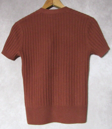 NWT James Perse $295 Ribbed Cashmere Cardigan in Goji; 1 Small - Picture 3 of 7