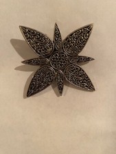 Vintage John Hardy Signed Scarf Hair Clip Clip Starburst Silver tone