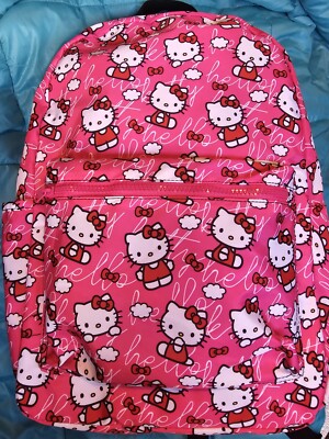 NWT BIOWORLD Hello Kitty PINK All Over Print Multicolor 16" Backpack | eBay