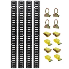 12PCS E Track Tie-Down Rail Kit, Trucks, Vans, Garages, Trailer Tie Down System