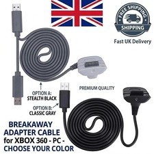 USB Charger Cable for Microsoft Xbox 360 Wireless Gamepad Controller 1.5m UK