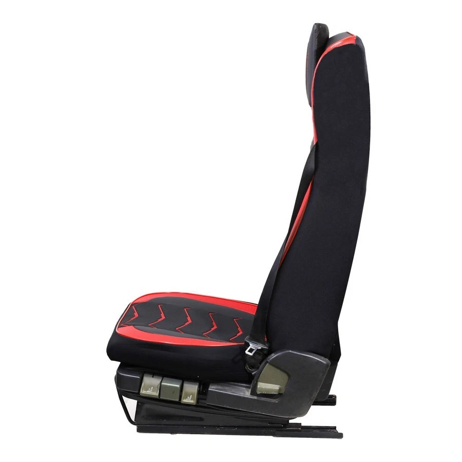 2x Schwarze Mit Roten Eco Leder- Und Alcantara-Sitzbezüge Für DAF XG 2021+ LKW - Bild 3 von 4