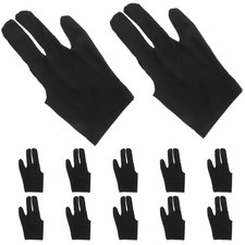 12 Pcs Pool Glove Snooker Three Finger Accessory 3 Fingers Gloves