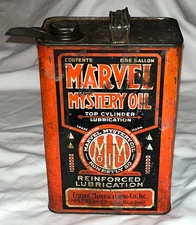 Marvel Mystery Oil 1 Gallon Metal Can w/ Spout Pre-Danger Label