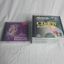 NEW SEALED Pack Of 9 Memorex CD-RW 650MB 74 Minutes Plus 3 Dvd+R (BDA)