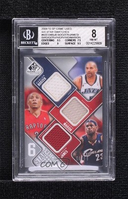 2009-10 SP Game Used 6 Star Swatches 58/99 LeBron James Larry Bird HOF 1lc0