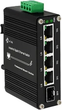 Mini Industrial 4 Port 10/100/1000Mbps Gigabit Ethernet Switch with SFP Din Rail