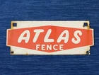 Vintage Atlas Porcelain Fence Sign