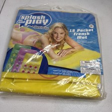 Splash Play 18 Pocket French Mat Swimming Pool Float Yellow New Free Shipping