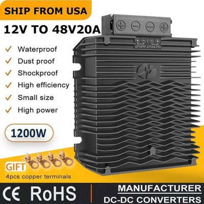 12V to 48V 20A DC-DC Step-up Boost Converter Regulator for Boat Vehicle Marine