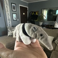 Mini Gray Anteater Plush Beanie Bean Bag Stuffed Animal Toy Under 6 in