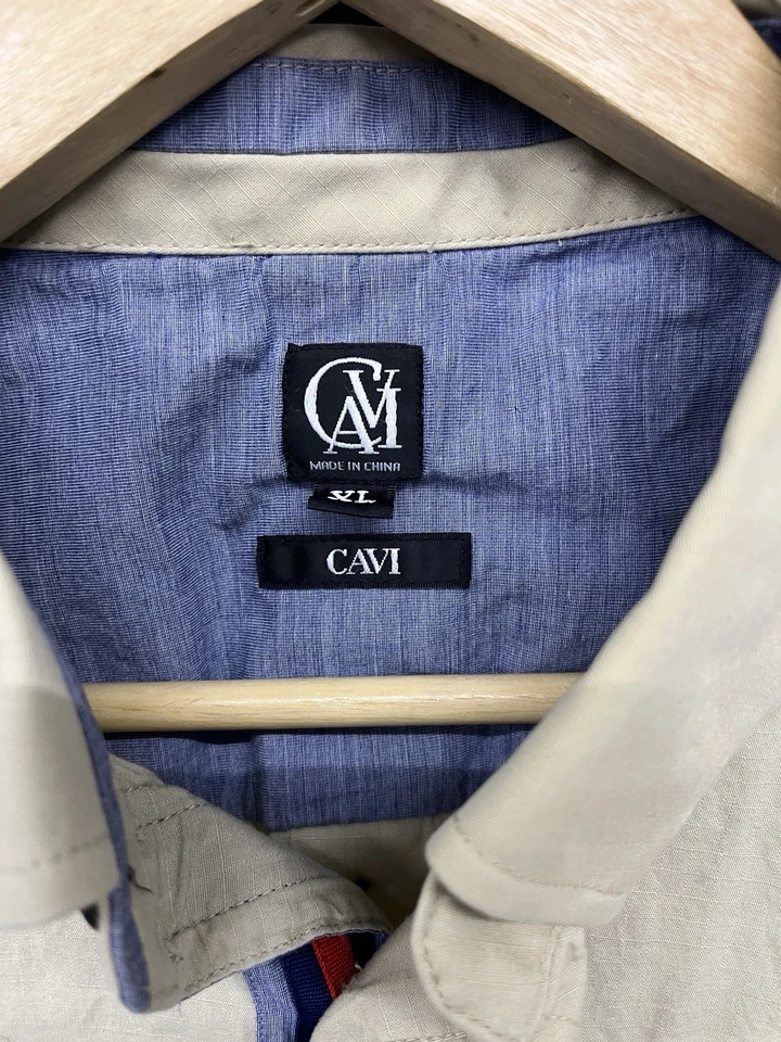 Cavi Button Up Short Sleeve With Metal Logo On Chest And Zipper Pocket Men’s Xl - Image 4 of 4