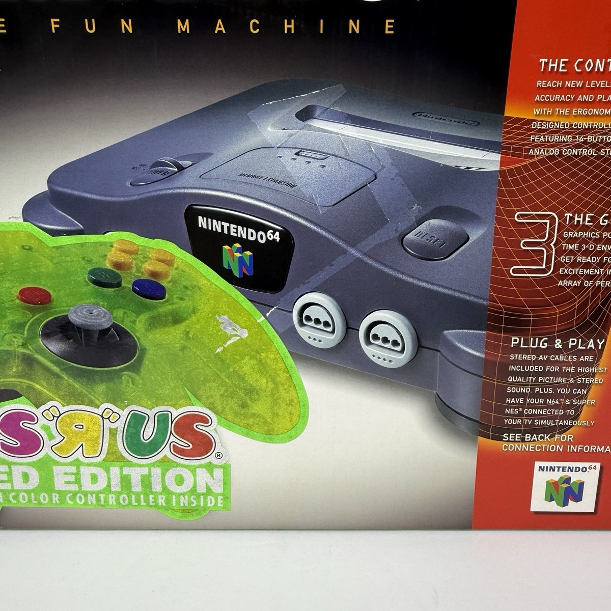 Nintendo 64 Toys R Us Limited Edition Extreme Green Controller Box