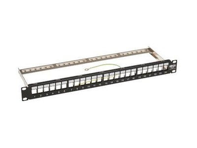 24-Port 1U Rack-Mount Shielded Patch Panel, RJ45 Ethernet, USB, HDMI, Cat5e/6