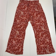 Maurices Wide Leg Pants Womens Large Red Flor...