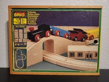 Vintage BRIO 33152 Wooden Railway  Train W/ Wooden Box Complete