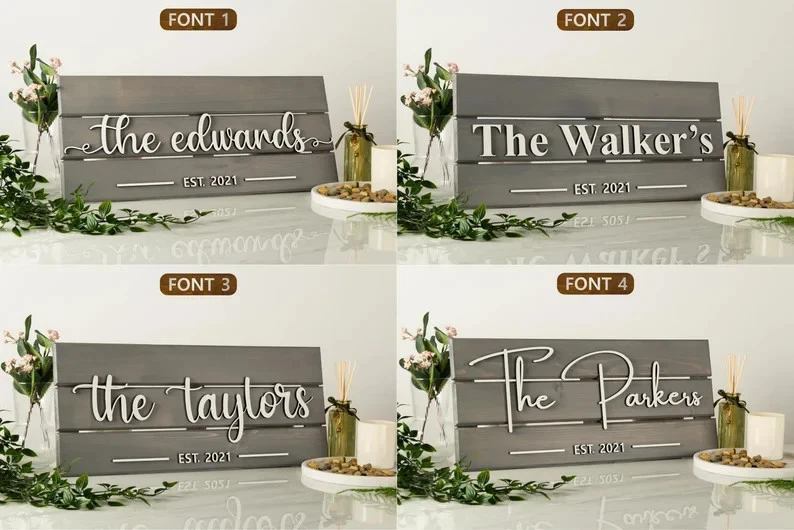Home Decor, Personalized Gift, Housewarming gift, Wall Art, 3D Sign, Family Last - Image 3 of 4