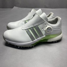 Zapatos de golf Adidas Tour360 24 BOA blancos plateados verdes chispa EE. UU. 9,5 para mujer IF0264